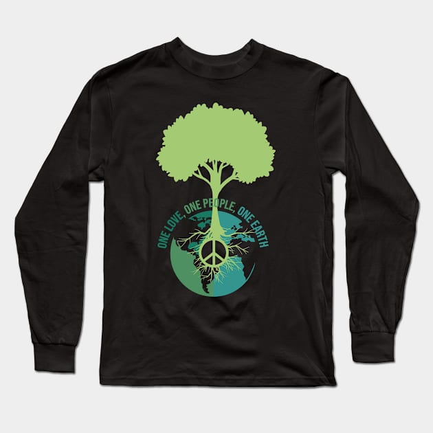 One Love One People One Earth Long Sleeve T-Shirt by RKP'sTees